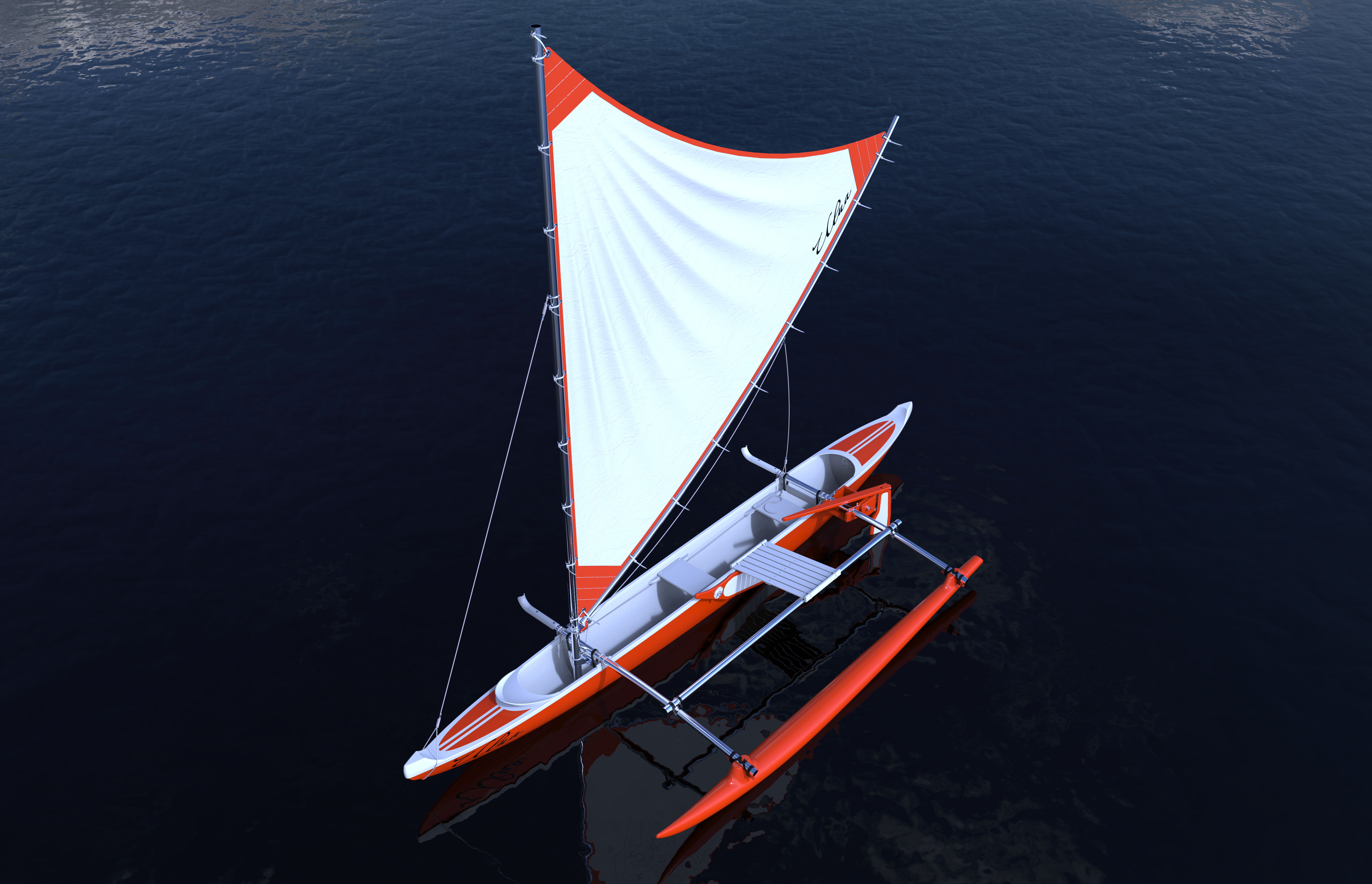 帆船独木舟3D模型图纸 Solidworks设计